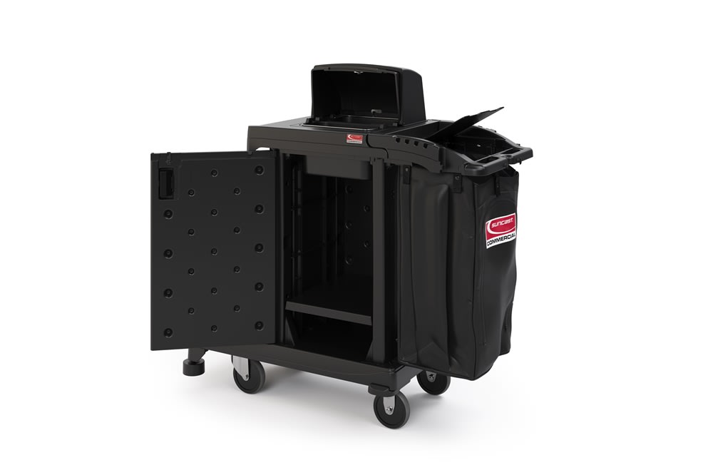 GuestSupply US | Suncast Commercial High-Security Cleaning Cart, Black